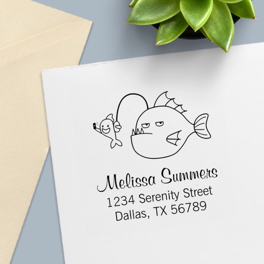 Anglerfishの住所を持つ自撮り セルフインキングスタンプ