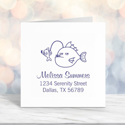 Anglerfishの住所を持つ自撮り セルフインキングスタンプ