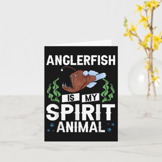 Anglerfish Deep Sea Angler Fish Skeleton  カード (黄色い花)