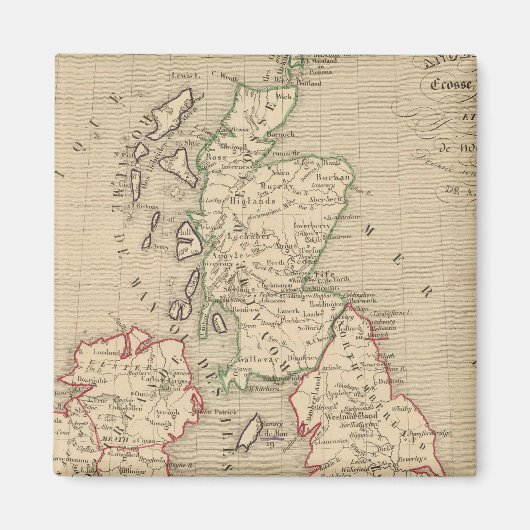 Angleterre, Ecose, Irlande et Man 1100 a 1280 マグネット (正面)