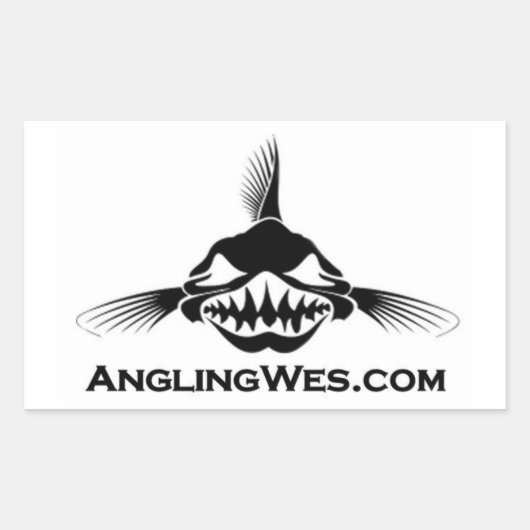 AnglingWes.comスタンプ 長方形シール (正面)