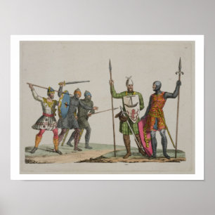 Anglo-Saxon Warriors, plate 14 from 'The History o ポスター