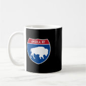 Angola New York Buffalo Ny Highway Interstate Sign コーヒーマグカップ (左)