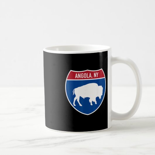 Angola New York Buffalo Ny Highway Interstate Sign コーヒーマグカップ (右)