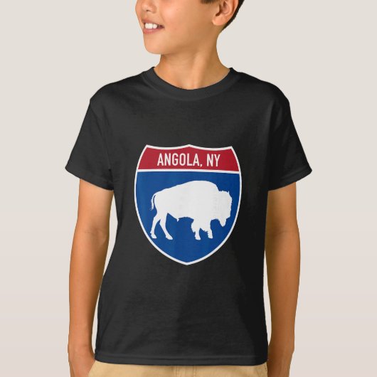 Angola New York Buffalo Ny Highway Interstate Sign Tシャツ (正面)