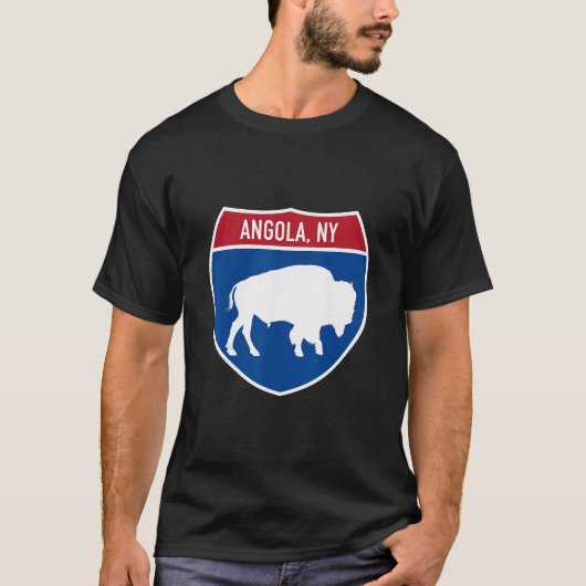 Angola New York Buffalo Ny Highway Interstate Sign Tシャツ (正面)