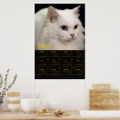 Angora Cat with Heterochromia – 2026 Calendar  ポスター (キッチン)