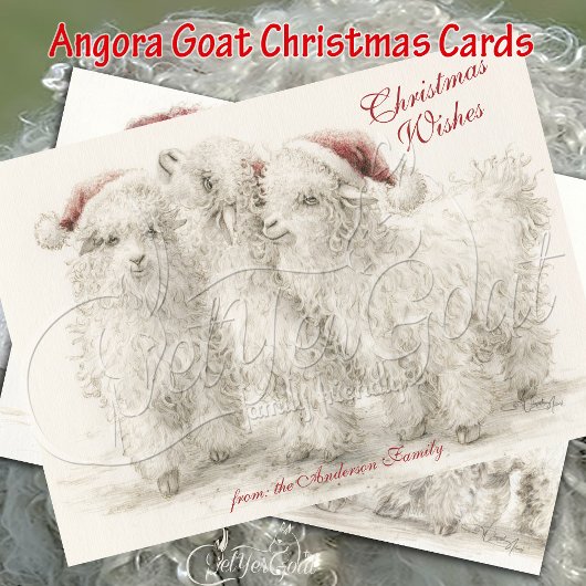 Angora Christmas Goats カード