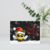 Angry Bee Dear Santa I Really  Tried Postcard ポストカード (スタンド正面)