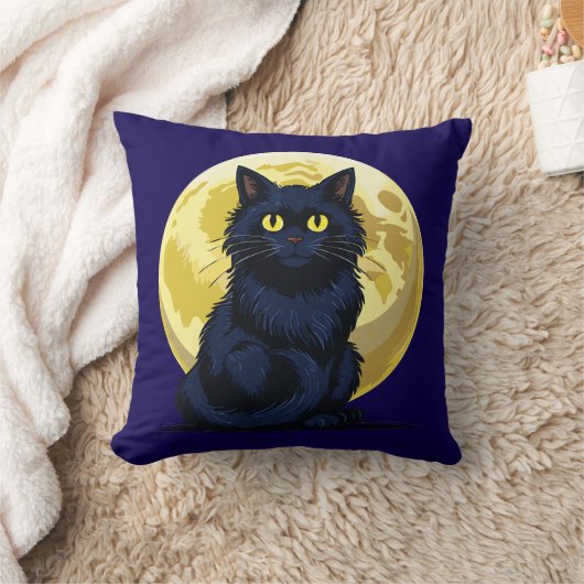 Angry black cat クッション (ブランケット)