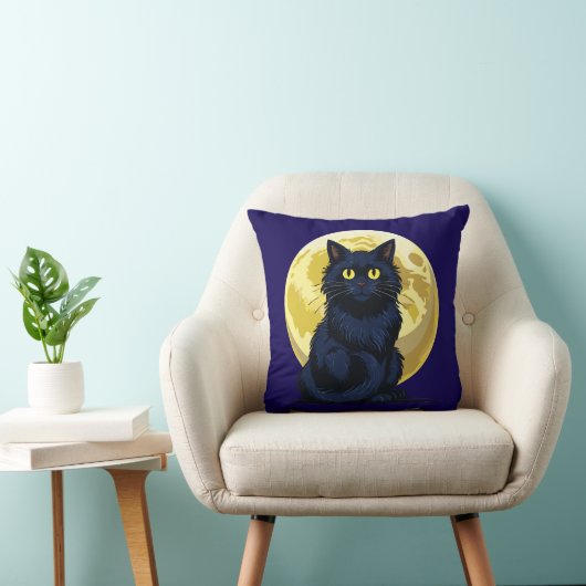 Angry black cat クッション (椅子)