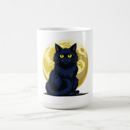 Angry black cat コーヒーマグカップ