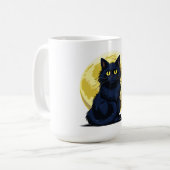 Angry black cat コーヒーマグカップ (正面左)