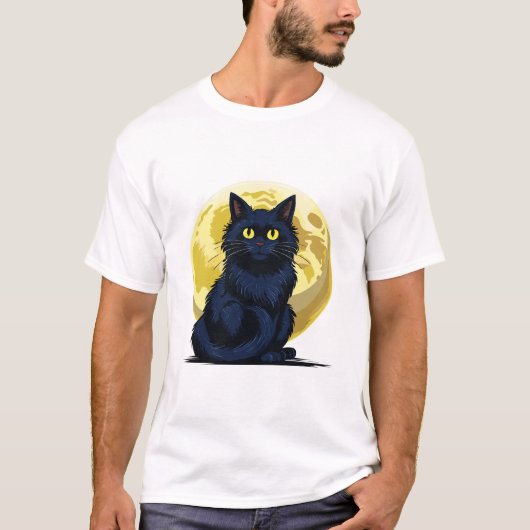 Angry black cat tシャツ (正面)