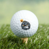 Angry Bomb Cartoon Golf Ball - Grumpy Graphic Ball ゴルフボール (インサイチュ 木)