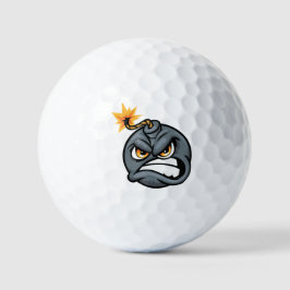 Angry Bomb Cartoon Golf Ball - Grumpy Graphic Ball ゴルフボール