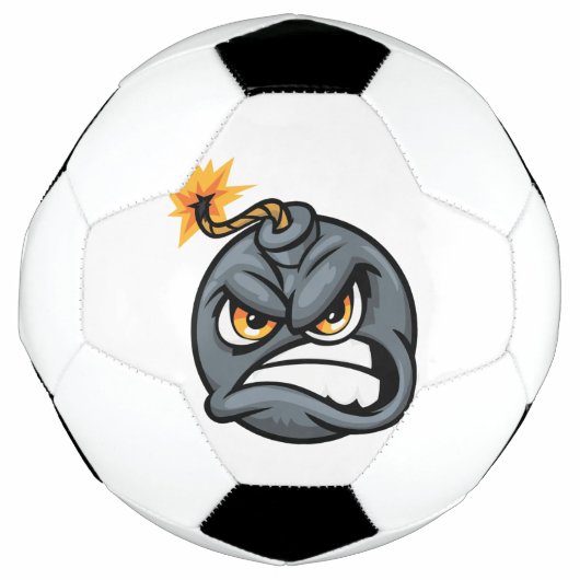 Angry Bomb Cartoon Soccer Ball - Grumpy Graphic  サッカーボール (正面)