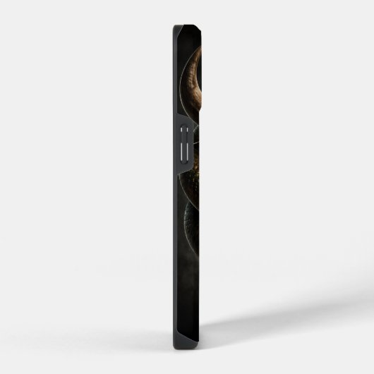 Angry Bull and Snake Shield - iPhone 14 Case iPhoneケース (右側面)