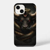 Angry Bull and Snake Shield - iPhone 14 Case iPhoneケース (裏面)