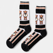 Angry Cartoon Bull Crew Socks ソックス (左)