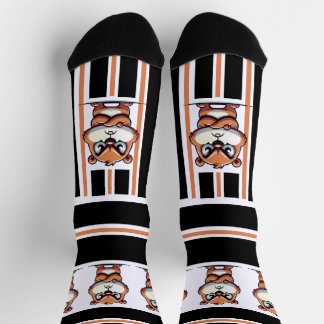 Angry Cartoon Bull Crew Socks ソックス