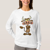 Angry Cartoon Bull Funny Grumpy Tシャツ (正面)