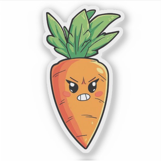 Angry Cartoon Carrot シール (正面)