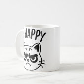 Angry Cat – Be Happy Contrast Art コーヒーマグカップ (正面左)