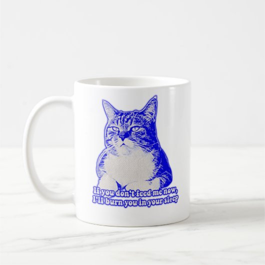 Angry cat meme for cat lovers and cat owners コーヒーマグカップ (左)