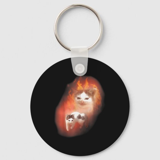 Angry Cat Meme Funny Silly Cat Kitten Lover Humor キーホルダー (正面)