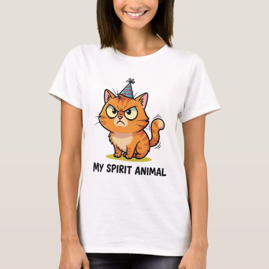 Angry Cat – My Spirit Animal Funny Women's T-Shirt Tシャツ (正面)