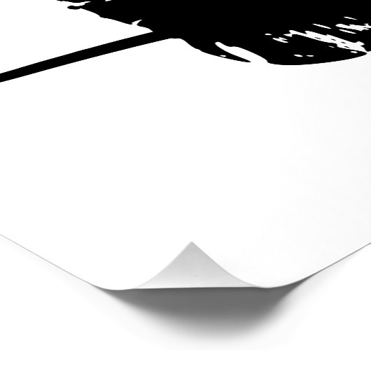 Angry Cat with Mouse Art Print | Minimalist Black  ポスター (コーナー)