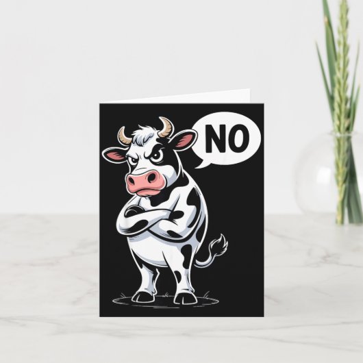 Angry Cow No - Funny Cow Lover Dairy Farmer  カード (正面)