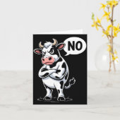 Angry Cow No - Funny Cow Lover Dairy Farmer  カード (黄色い花)