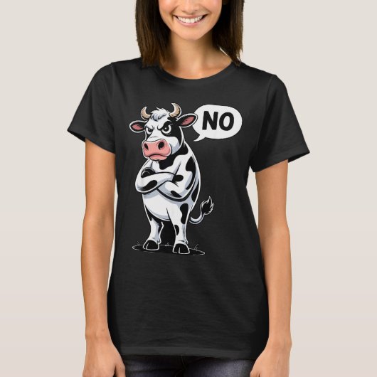 Angry Cow No - Funny Cow Lover Dairy Farmer  Tシャツ (正面)