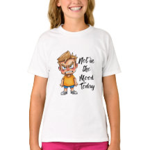 Angry Cute Boy Cartoon T-Shirt – Funny Grumpy Mood