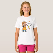 Angry Cute Boy Cartoon T-Shirt – Funny Grumpy Mood Tシャツ (正面フル)