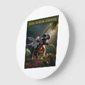 Angry Dino ラージ壁時計 (傾斜)