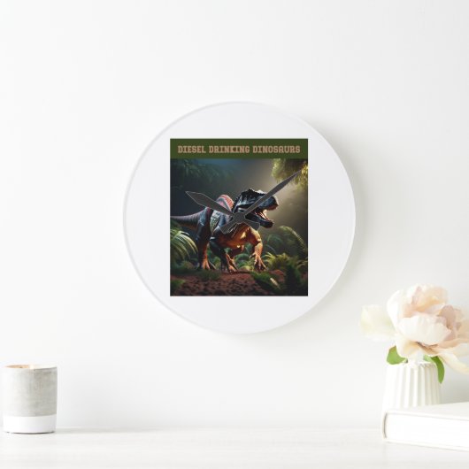 Angry Dino ラージ壁時計 (ホーム)