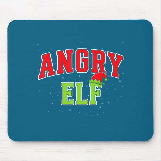 Angry Elf Christmas Family Matching Group Xmas マウスパッド (正面)