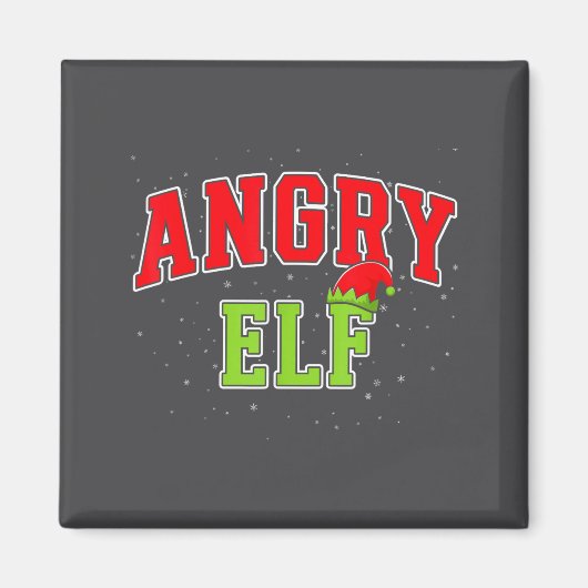 Angry Elf Christmas Family Matching Group Xmas  マグネット (正面)