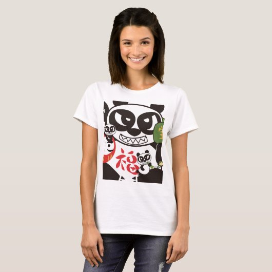 Angry Face Panda God T-Shirt Tシャツ (正面フル)