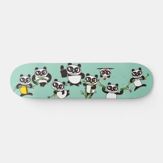 angry face pandas Skateboard スケートボード (横)