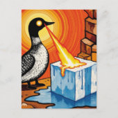 Angry fire eyes MN Loon melting ice  ポストカード (正面)