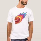 Angry Flaming Meteor Fireball Space Comet Cartoon  Tシャツ (正面)