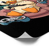 Angry Gamer Duck With Headset And Controller  ポスター (角)
