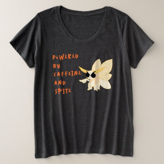 Angry Imperial Moth Caffeine & Spite Meme Shirt プラスサイズTシャツ (デザイン正面)