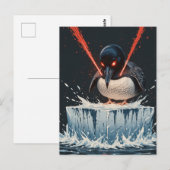 Angry laser eyes MN Loon melting ice Postcard ポストカード (正面/裏面)