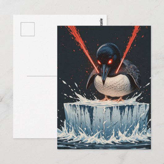 Angry laser eyes MN Loon melting ice Postcard ポストカード (正面/裏面)