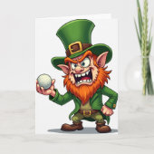 Angry Leprechaun Golf Joke Card カード (正面)